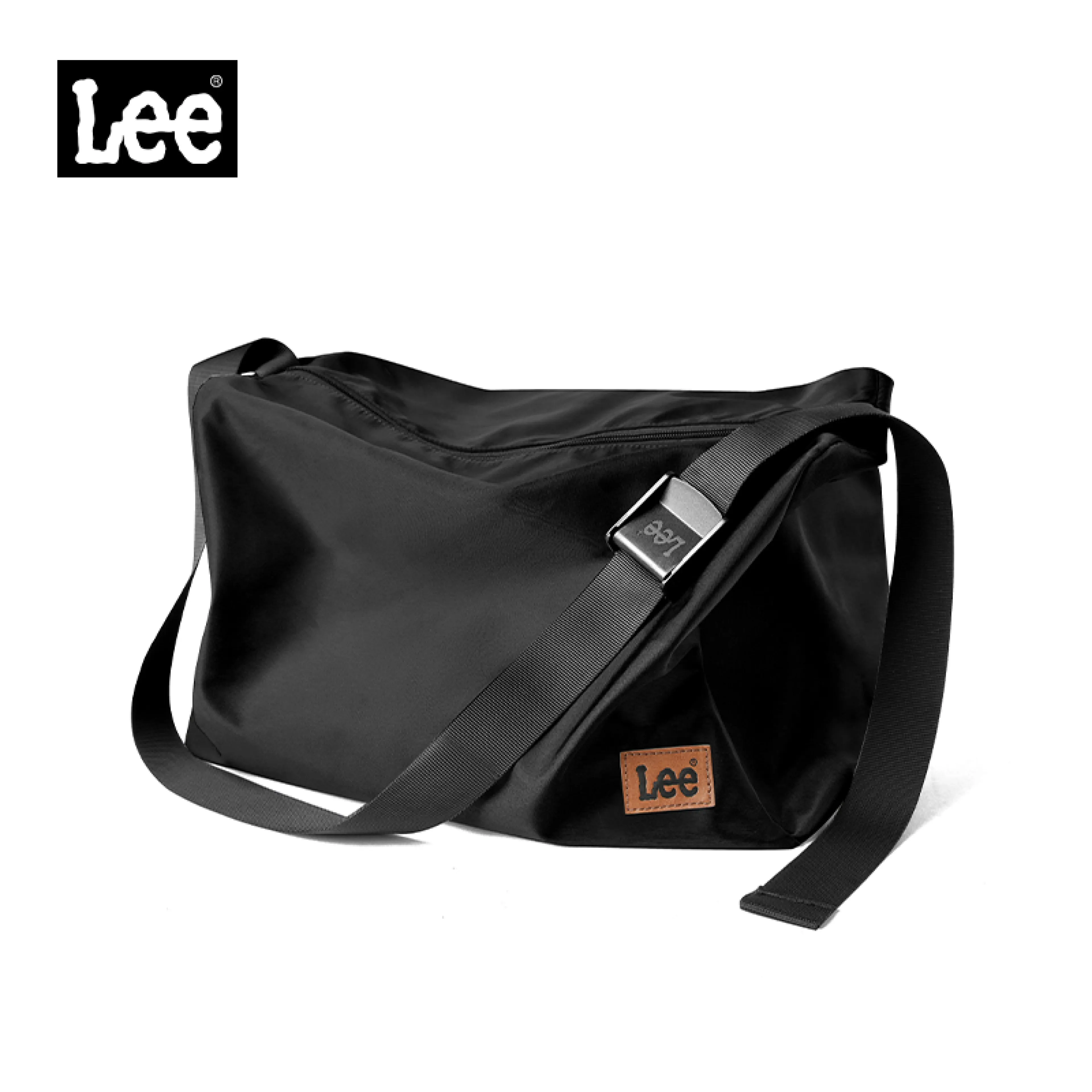 LEE Stylish Simple Unisex Black Hobo Cross body Shoulder Bag for Men Women Fashion Casual Ultra Minimalist Large Capacity Waterproof Nylon Crossbody Bag Teen School Student Outdoor Commuter