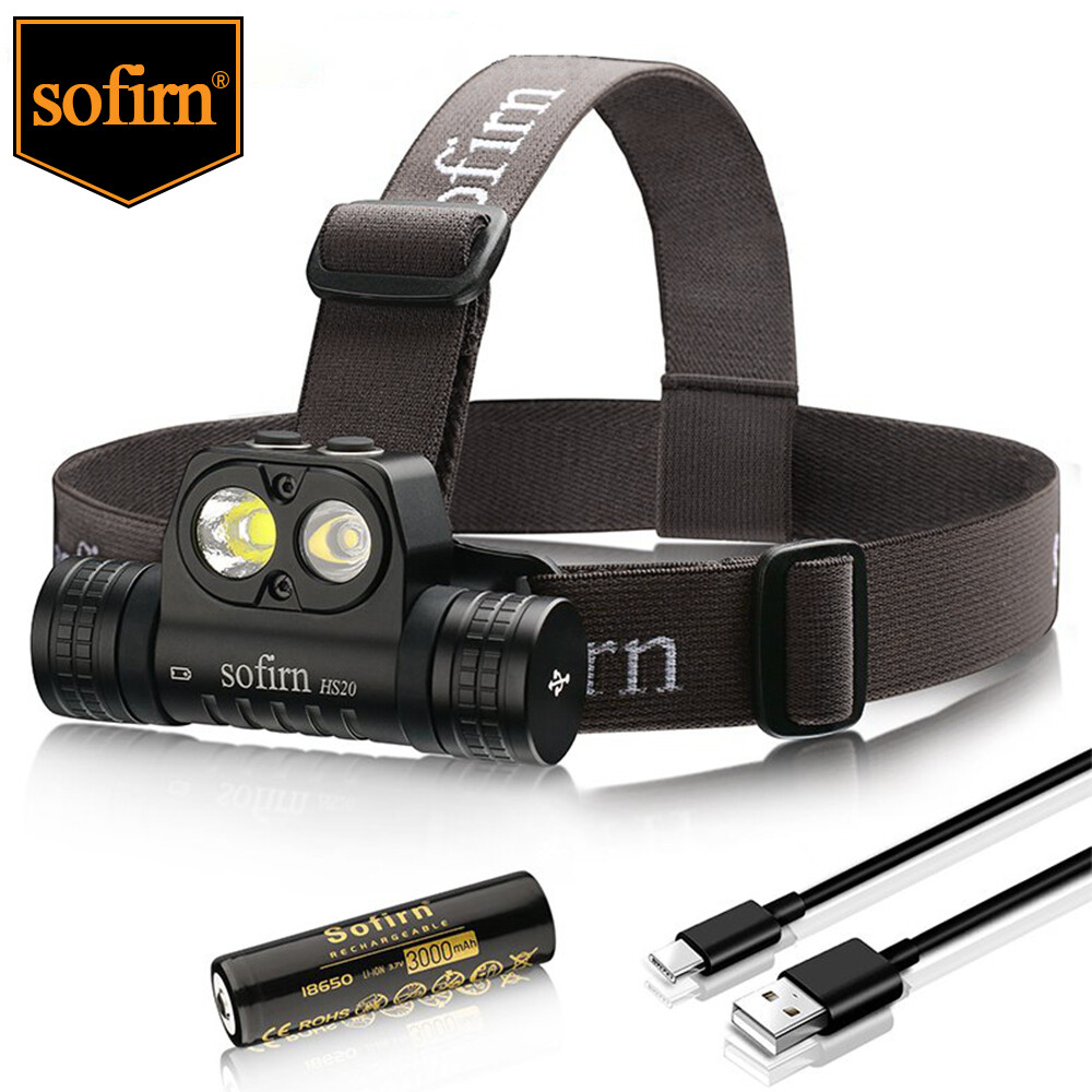 Sofirn hs20 đèn pha với spotlight và đèn pha chuyển đổi kép usb c có thể sạc lại đèn pha led sft40 led 18650 mạnh mẽ 2700lm đèn pha