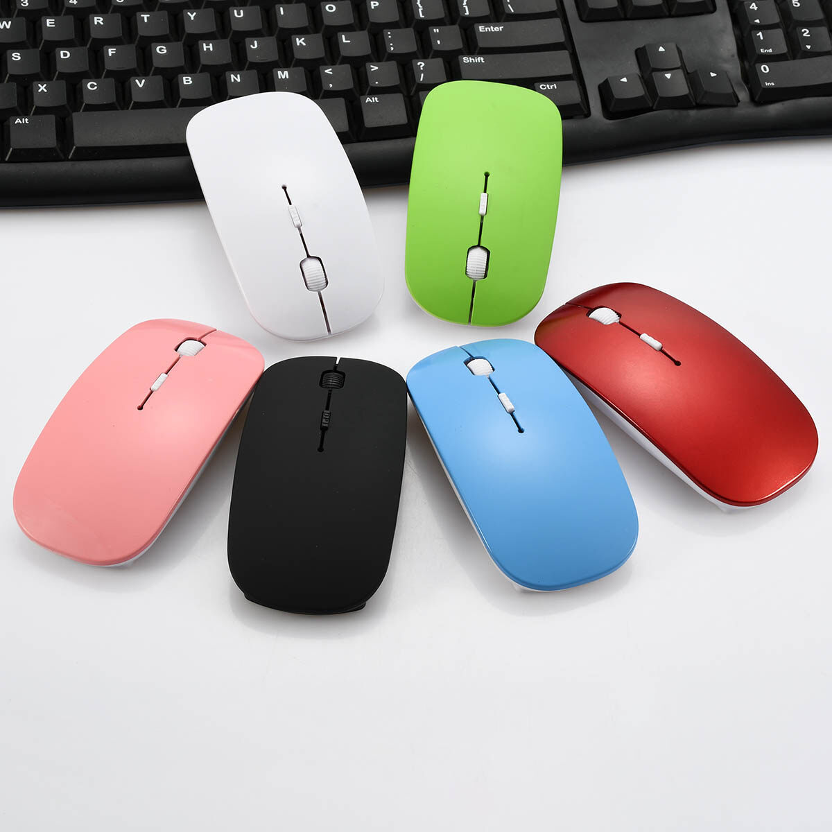 【YIDEA HONGKONG】 Candy Color Ultra Thin USB Optical Wireless Mouse 2.4G Receiver Super Slim Mouse Cordless