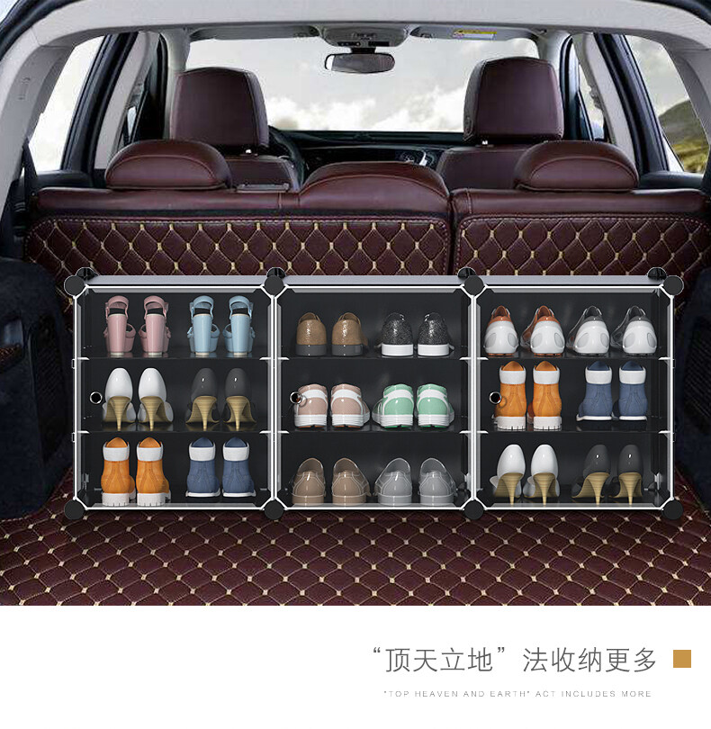 Car trunk outlet shoe organizer