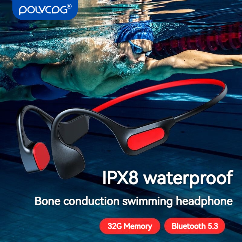 POLVCDG X9 Pro tai nghe truyền âm qua xương IPX8 tai nghe trong Chống nước bơi Tai nghe âm thanh Tri đa thể thao mở chạy bluethooth tai nghe