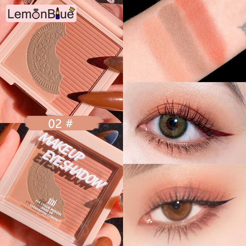 Gambar 3 Colors Eyeshadow Palette Matte Shimmering Naturally Long Lasting No Smudging 3 Colors Matte Shimmering eye makeup fashionable Eyeshadow Palette
