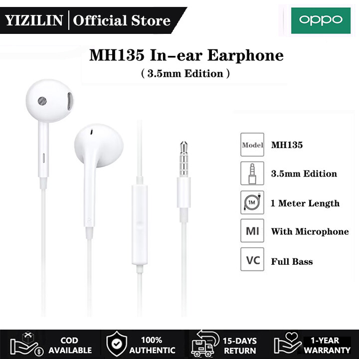 Tai Nghe OPPO Tai nghe có dây âm trầm đầy đủ 3.5mm MH135