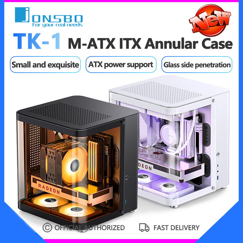 Jonsbo tk-1 m-atx vòng ốp itx kính cường lực vòng ốp thể thao điện tử xuyên thấu cạnh phòng máy tính để bàn khung nhỏ màu đen trắng