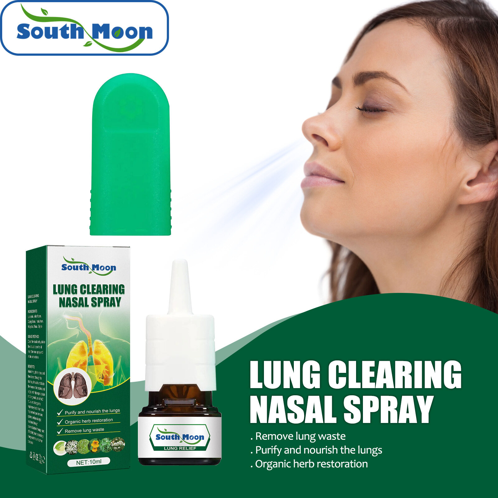 South Moon Nasal Spray Plant Lung Cleanse Anti Snoring Nasal Spray Clear