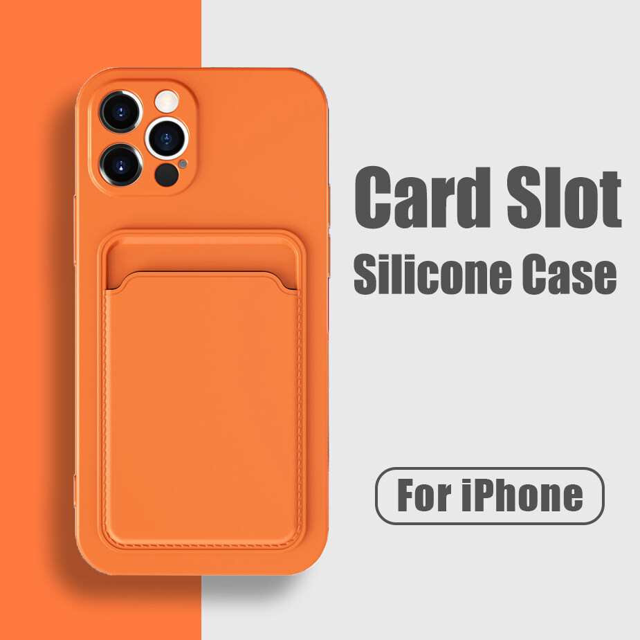 CrashStar Ốp Điện Thoại Silicon Có Khe Cắm Thẻ Cho iPhone 15 14 13 12 11 Pro Max Mini XS XR X 8 7 Plus + SE 2020 Ốp Điện Thoại Mềm Thân Thiện Với Da Với Túi Đựng Thẻ Ốp Điện Thoại Chống Sốc Bán Chạy