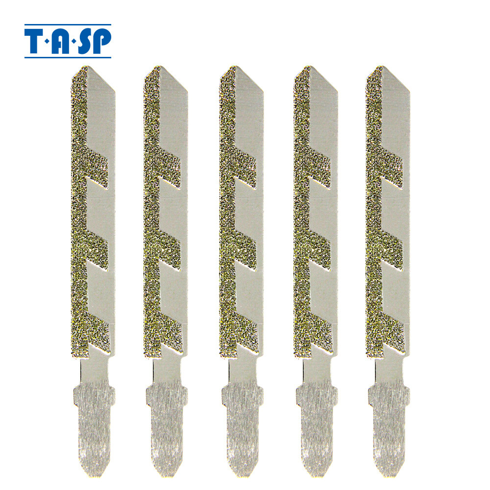 Tasp 5 Cái 76 Mét (3 Inch) Jig Lưỡi Cưa Kim Cương Bao Gồm Jig Lưỡi Cưa Grit 50 T-shank Cho Gạch Đá Hoa Cương Cắt Dụng Cụ Điện Phụ Kiện
