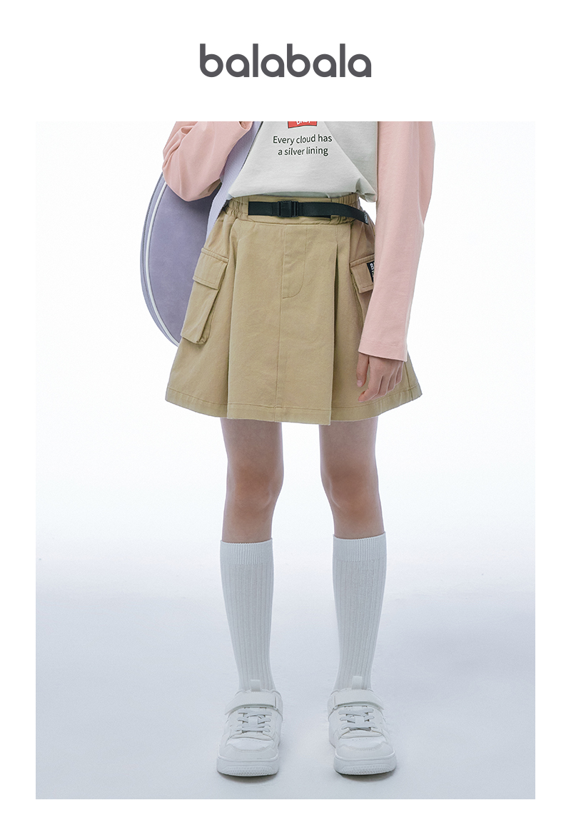 balabala Children Skirt Girl Skirt Summer 2025 New Short Half Skirt Outdoor Style Cotton Fashion Trendy · v4