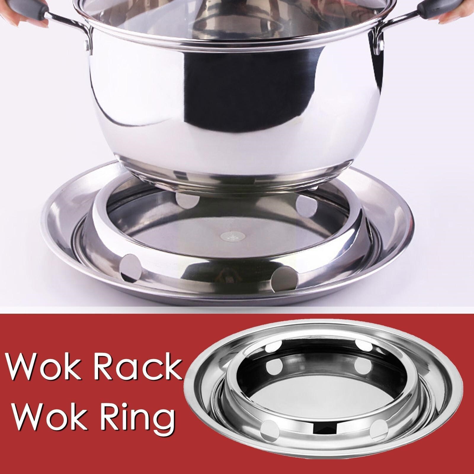 Gambar Universal Wok Pan Support Rack Stand Wok Ring  Round Bottom Wok Rack Universal Size for Gas Stove Fry Pans Kitchen H3G8