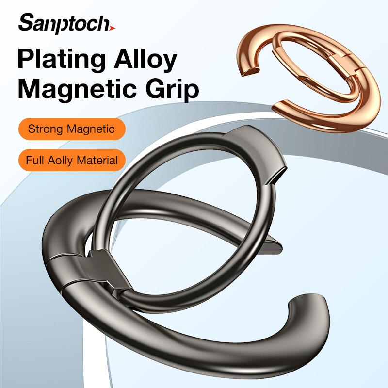  Sanptoch Cho Magsafe Kim Loại chuông điện thoại Grip hợp kim mạ Chủ Có Thể Điều Chỉnh chân đế iPhone 15 14 13 12 Pro Max Cộng Với 360 ° Khung xoay Cho Huawei Xiaomi Samsung 