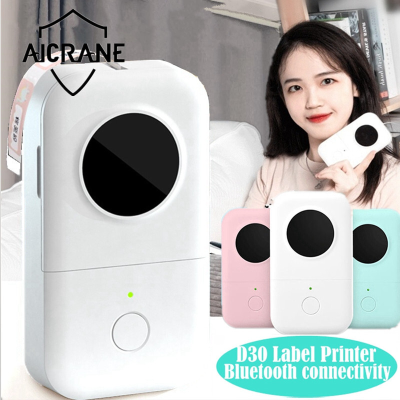 Aicrane máy in nhãn d30 máy in nhãn nhiệt dễ mang theo không mực máy in, giấy in, nhãn dán cho lọ máy dán nhãn giá có bluetooth máy tạo nhãn điện thoại thông minh
