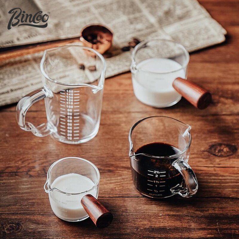 Bincoo bình tạo bọt sữa Jug thủy tinh Espresso hấp Pitcher Cà Phê Latte pourer nồi với xử lý