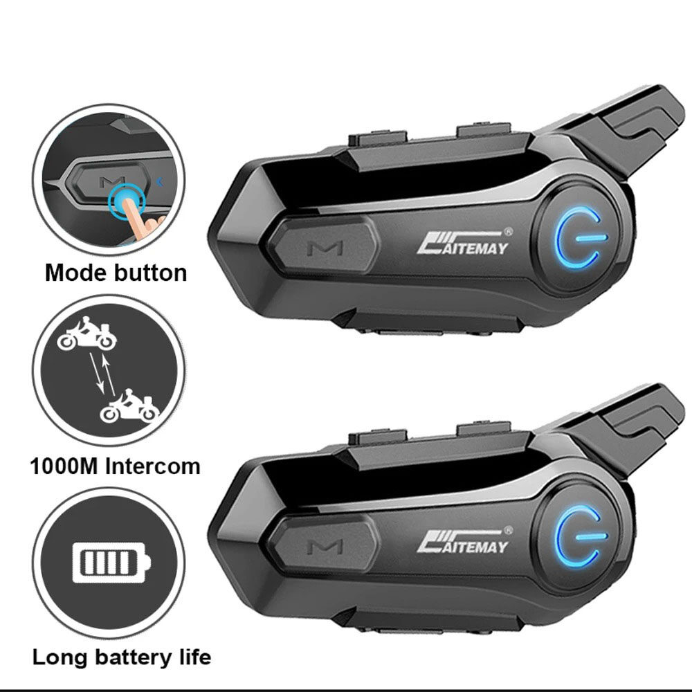 E1/X1 Plus Motorcycle Helmet Bluetooth Intercom for 2 Riders