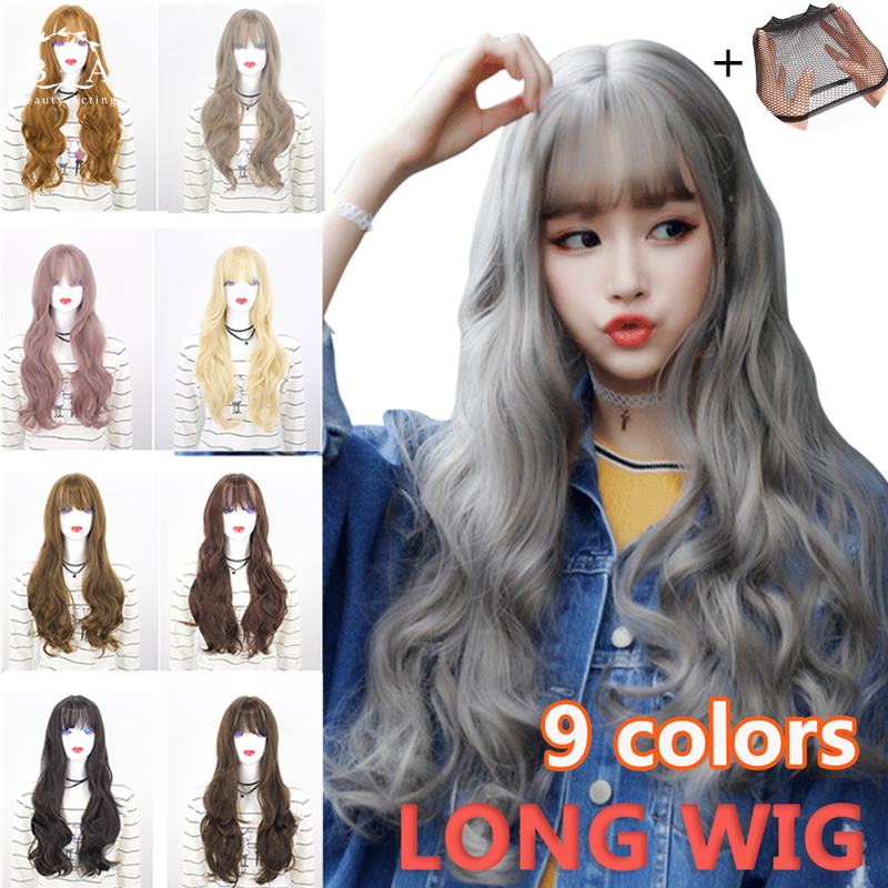 Gambar Wig Women Female Long Hair Wave Curly Hair Extensions Fake Hair Full Wig Black Brown Pink Natrual Soft Fluffy Breathable Not stuffy