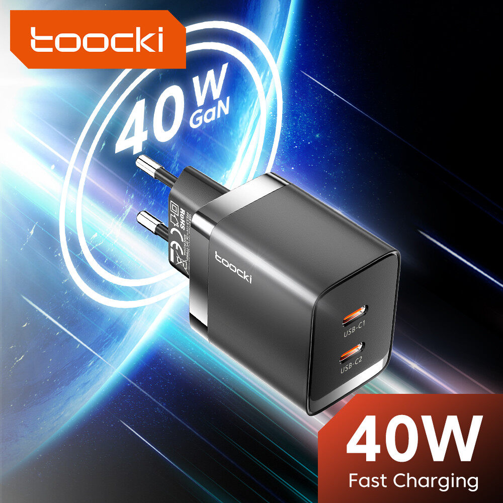 Toocki bộ sạc usb gan 40w bộ sạc pd usb type c bộ chuyển đổi sạc nhanh qc 3.0 type c cho xiaomi huawei iphone realme