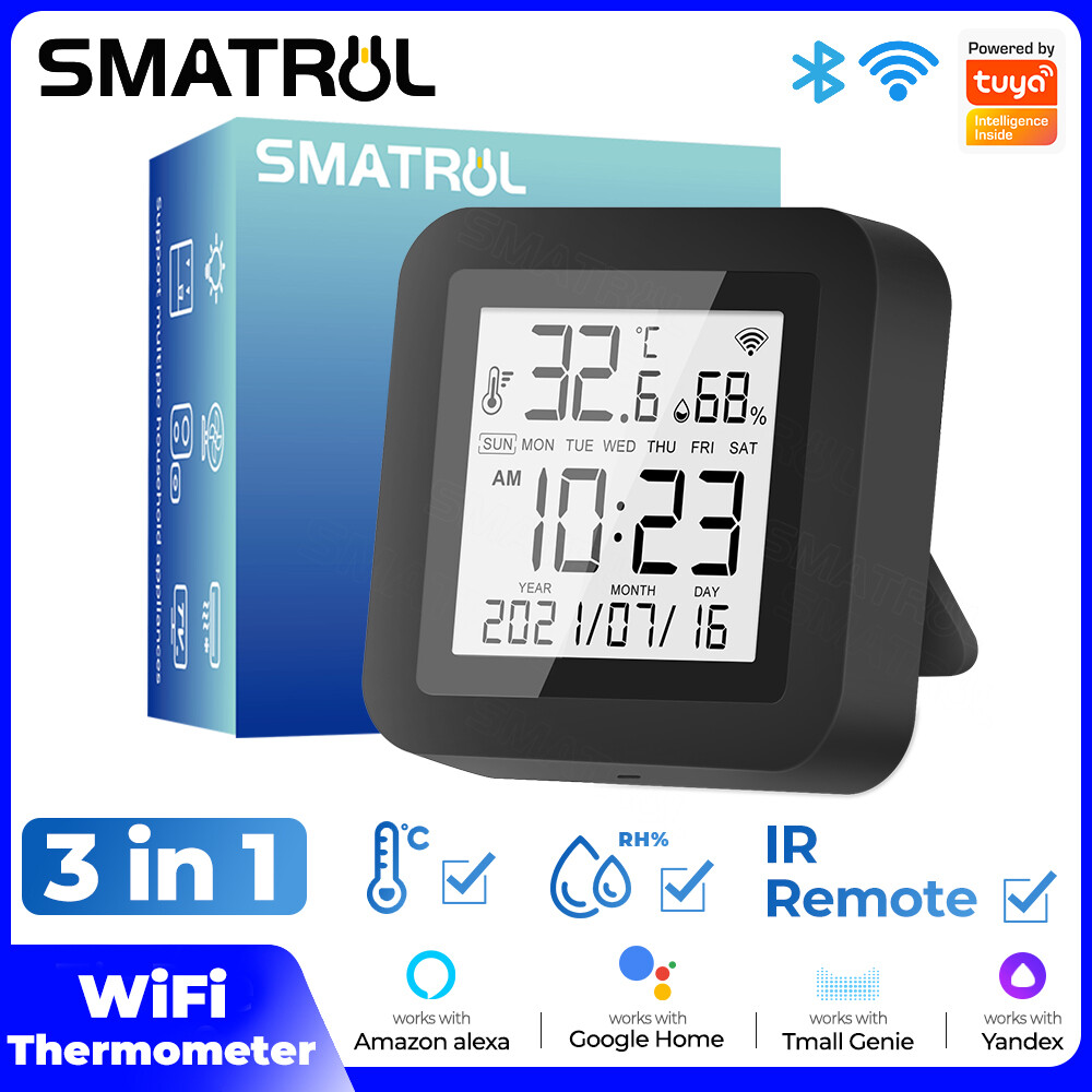 SMATRUL Tuya Điều Khiển Từ Xa WiFi IR Với Giám Sát Nhiệt Độ Và Độ Ẩm, Cho Điều Hòa Không Khí TV, Nhà Thông Minh Hồng Ngoại Phổ Điều Khiển Từ Xa Cho Alexa,Google Home