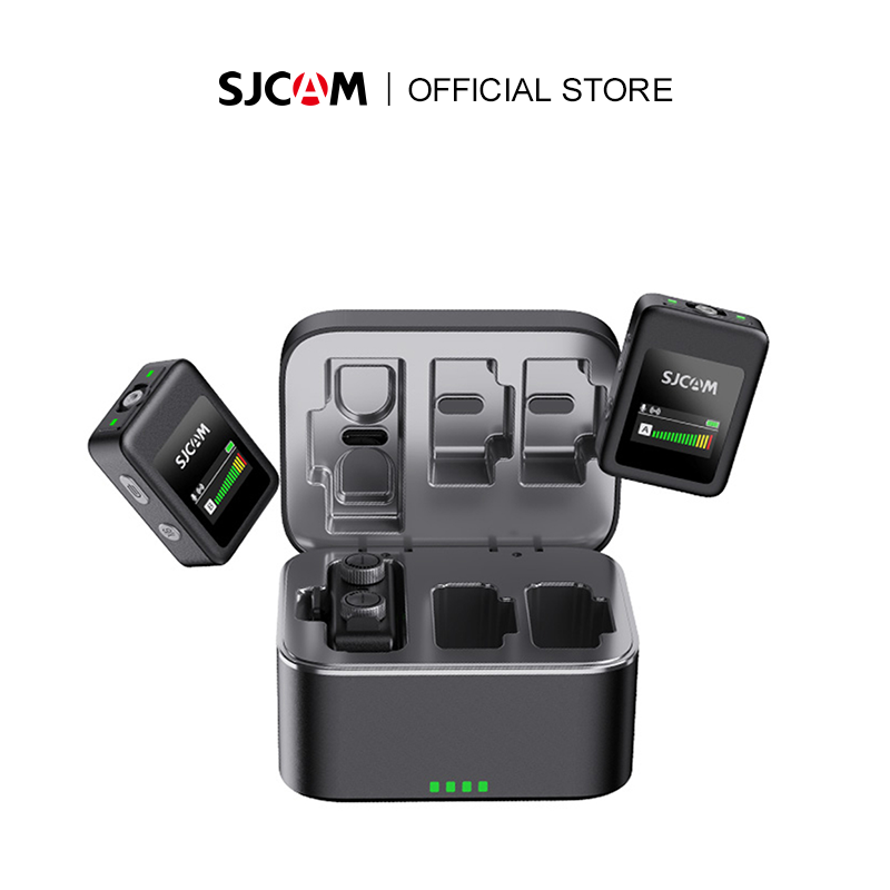  Sjcam mic không dây Lavalier Mic cho điện thoại thông minh máy ảnh máy tính xách tay nhỏ gọn và di động Phạm vi truyền tín hiệu 200 mét cho vlog truyền hình trực tiếp phỏng vấn ngoài trời micrô ghi âm 