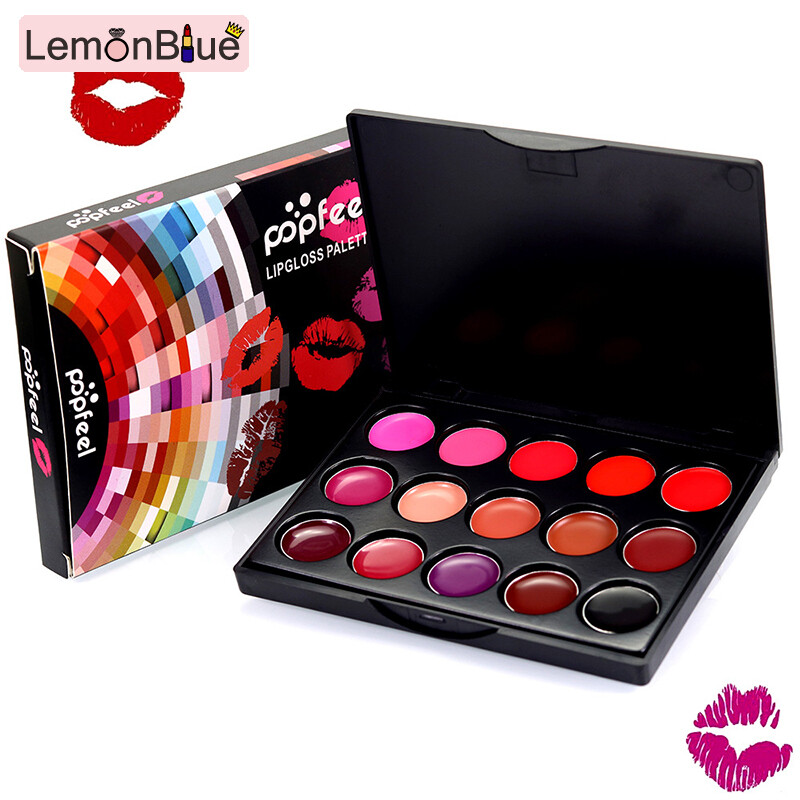 Gambar Lip Gloss Palette 15colors Lip Makeup Kit Matt Red Black Brown Moisturizing Lips Long Lasting Matt Red Black Brown Moisturizing Lipstick Kit 15colors Lip Gloss Palette Lip Makeup Kit Women s Lip Gloss