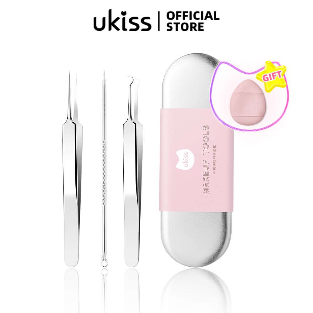 Bộ Kim Tiêm Trị Mụn Bằng Thép Không Gỉ UKISS Bao Gồm Ba Loại Kim Tiêm Trị Mụn