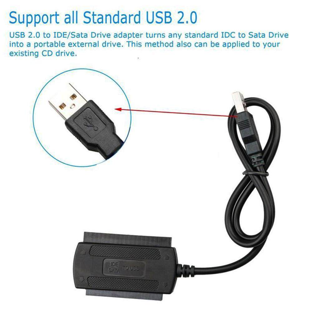 Bộ Chuyển Đổi Ổ Cứng USB 2.0 Sang IDE SATA S-ATA 2.5 4 HD Nguồn AC 3.5 Bên Với Bộ Nguồn Cáp Đổi Ngoài Chân HDD, T1W9