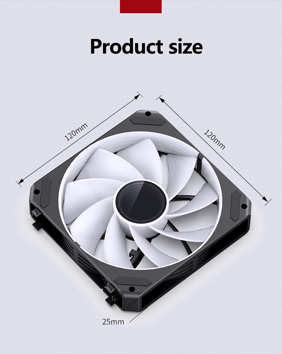 Zg-120b/w Cpu Cooling Fan Reverse Case Fan Wire-free Splicing Side Light  Guide