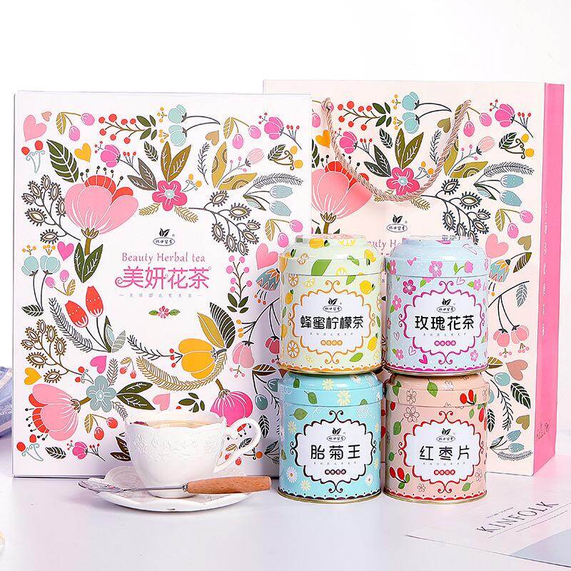Gambar Beauty herbal tea gift box ?????? rose lemon  fetal chrysanthemum king  red dates ?? ?? ??? ??