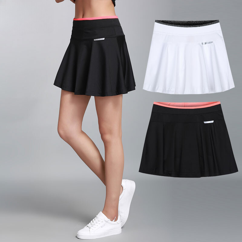 Phụ nữ & cô gái Xếp Li Tennis Váy golf Built-in quần short eo cao cầu lông Skort chạy Yoga váy Anti-Exposure table tennis váy