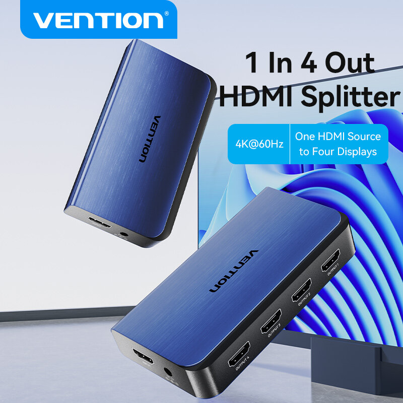 Vention chuyển đổi HDMI 1 in 4 out 4k 60Hz HDMI Splitter cho Desktop Laptop Box PS5 PS4 sang Project
