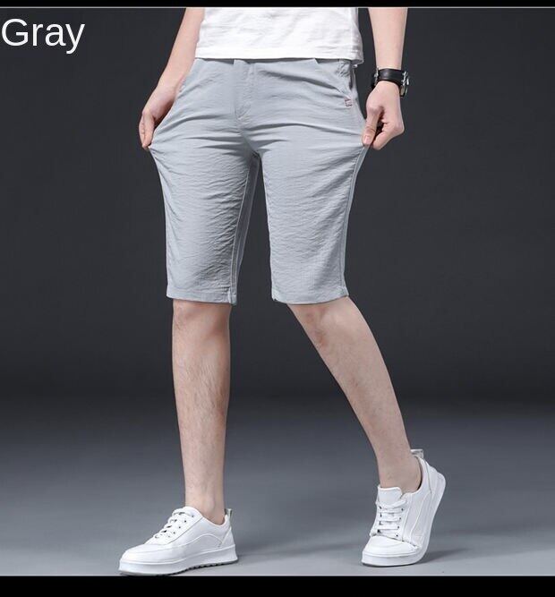 Summer ice silk thin five-point sports casual shorts cropped trousers for men latest Korean style trendy loose all-match
