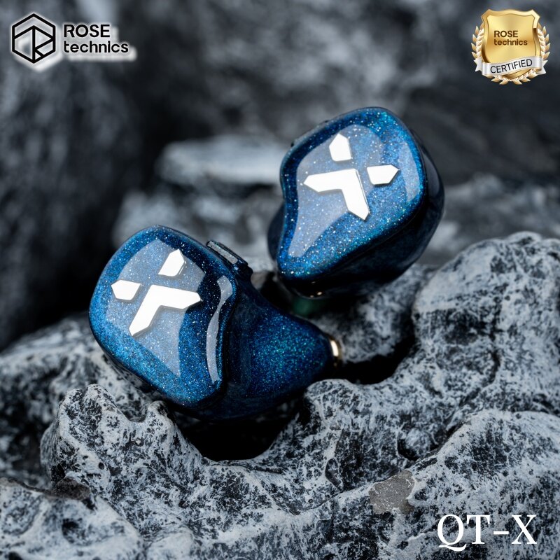 Rose Technics QT-X In-ear HIFI Headphones Ring Iron Hybrid Wired Earphones Flagship Earbuds 6-unit moving iron flagship configuration 10MM liquid crystal Tessel-pull loop 0.78 2pin Pin connector Ring iron mixing Complementary strengths headphone ราคา 14,180 บาท*ส่งฟรี