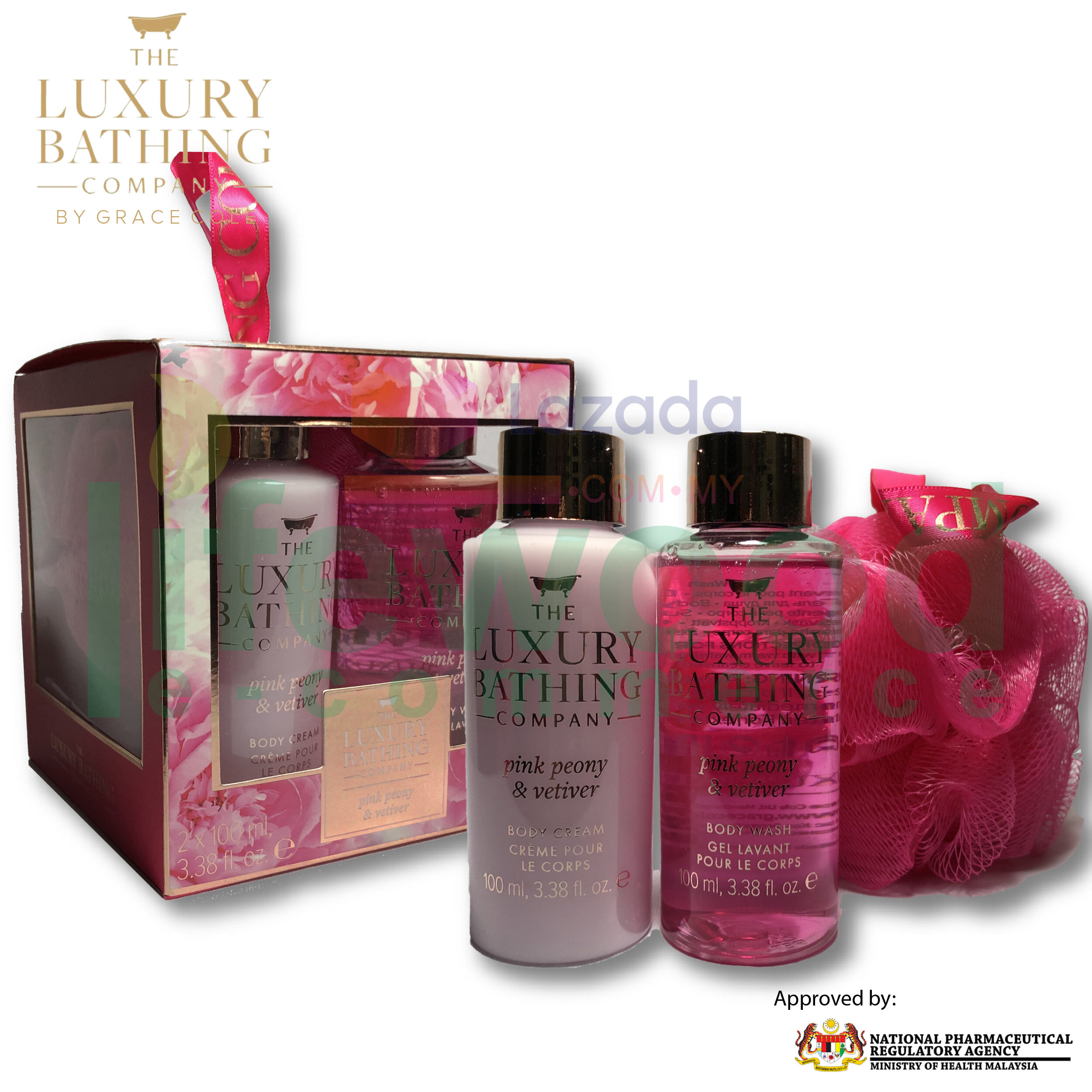 Gambar THE LUXURY BATHING COMPANY Graceful 100ml Body Wash, 100ml Body Cream and Body Polisher