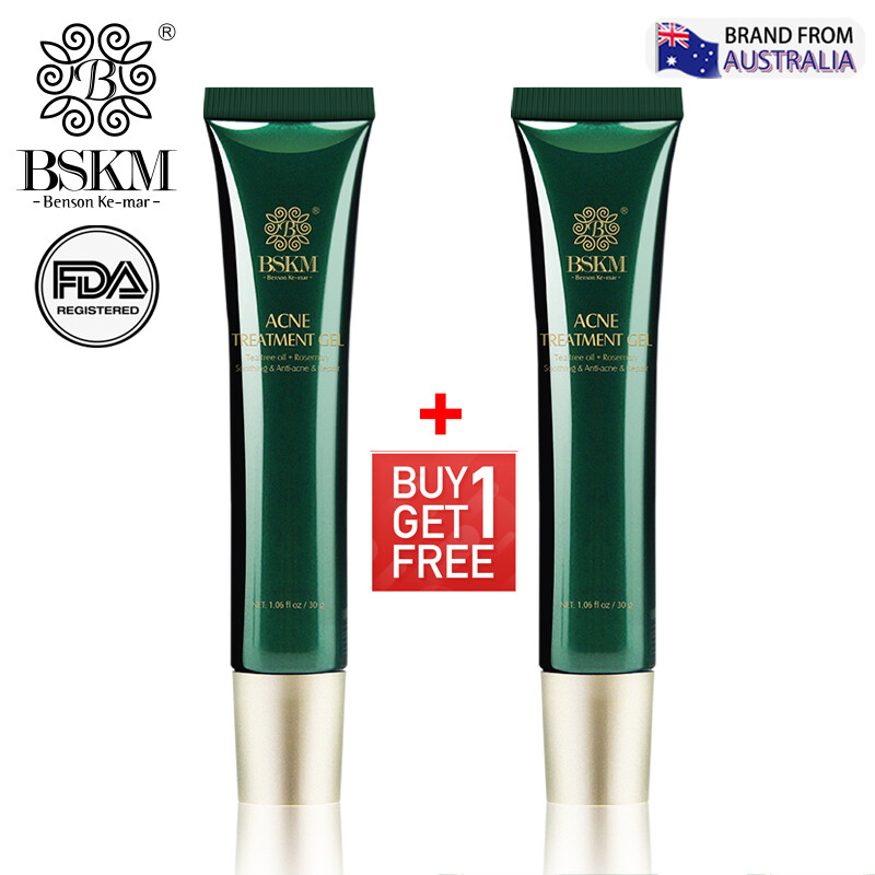 Gambar [Buy 1 Get 1 Free ]BSKM Tea Tree Acne Gel   Effective Treatment Soothes Repairs Acne Prone Skin Cream 30g