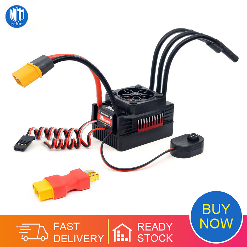 Rocket v2 bộ điều khiển tốc độ điện esc không chổi than 45a 60a 80a chống bụi cho xe hơi điều khiển từ xa 1/8 1/10 1/12 thuyền điều khiển từ xa