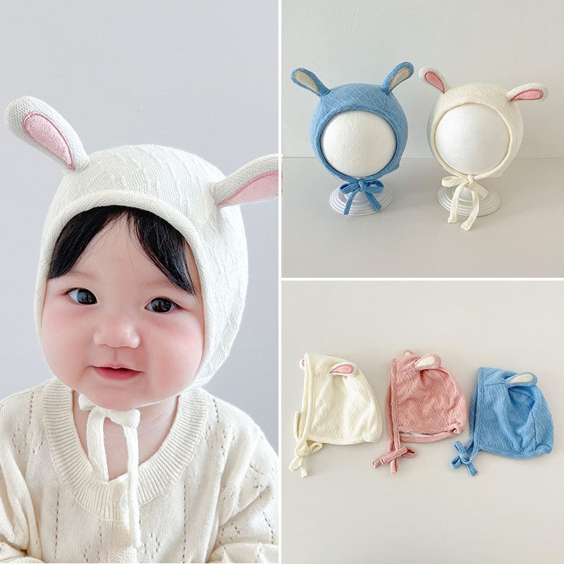 Cute Rabbit Winter Baby Earmuffs Cap Solid Color knit Ear Protection Hat