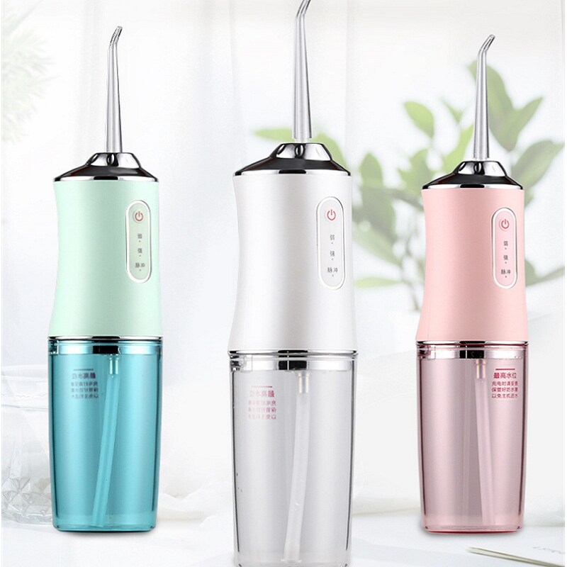 Gambar ?Ready? Portable 3 Nozzles Rechargeable Dental Irrigator Watervs xiaomi Oral Water Flosser 3Adjustable Teeth Cleaner Tools