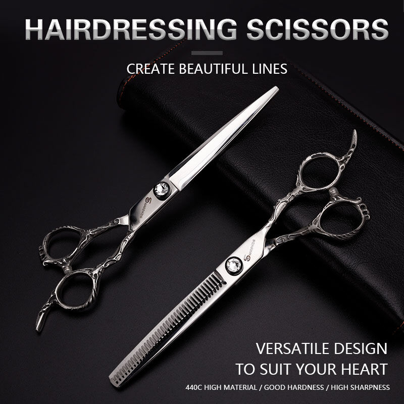 Barbertop 7 inches chuyên nghiệp thợ cắt tóc thép không gỉ cắt kéo có thể điều chỉnh thợ làm tóc cắt kéo tóc dụng cụ salon