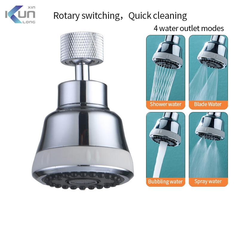 Xinkunlong K9035 720°Rotatable Swivel Kitchen Sink Faucet Aerator 4 Mode Sprayeruniversal Rotary Adjustment Head Anti -Splash Booster Filter ราคา 201 บาท*ส่งฟรี