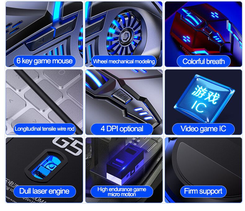 FLOVEME Chuột Có Dây Chuột Chơi Game RGB Dạ Quang Chuột Máy Móc Chuột Im Lặng Có Dây USB 6 Nút 7 Màu Đèn Nền Phụ Kiện Máy Tính Thể Thao Điện Tử Cho Máy Tính Xách Tay Máy Tính Xách Tay Máy Tính Windows 7/8/10/XP