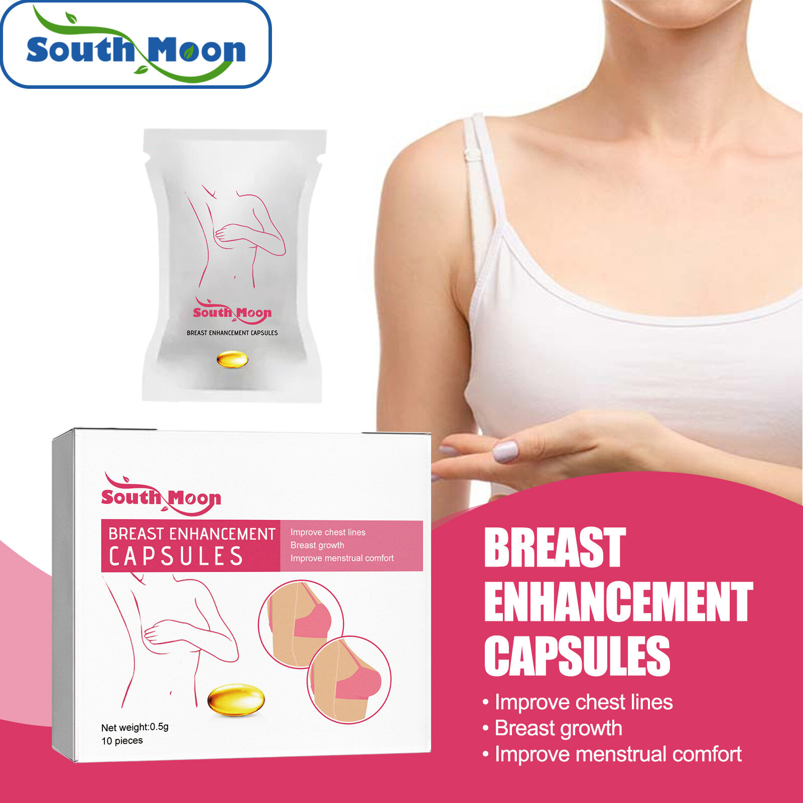 South Moon Capsules Breast Enlargement For Women Estrogen Chest Firmer