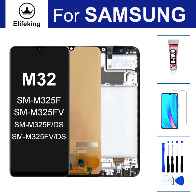 Màn hình lcd đã thử nghiệm 100% cho samsung galaxy m32 4g m325f màn hình cảm ứng số hóa màn hình lcd thay thế lắp ráp chất lượng cao với công cụ sửa chữa miễn phí