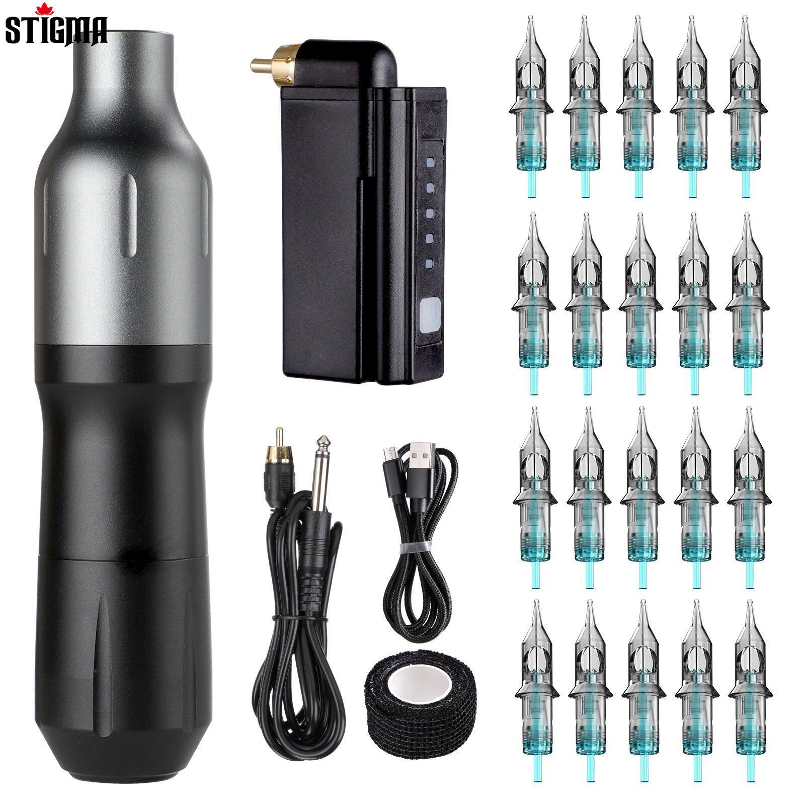 Sự kỳ thị không dây Bộ dụng cụ xăm bút xoay hoàn chỉnh Tattoo Set với không dây cung cấp điện máy xăm Kit cho người mới bắt đầu và nghệ sĩ xăm hình
