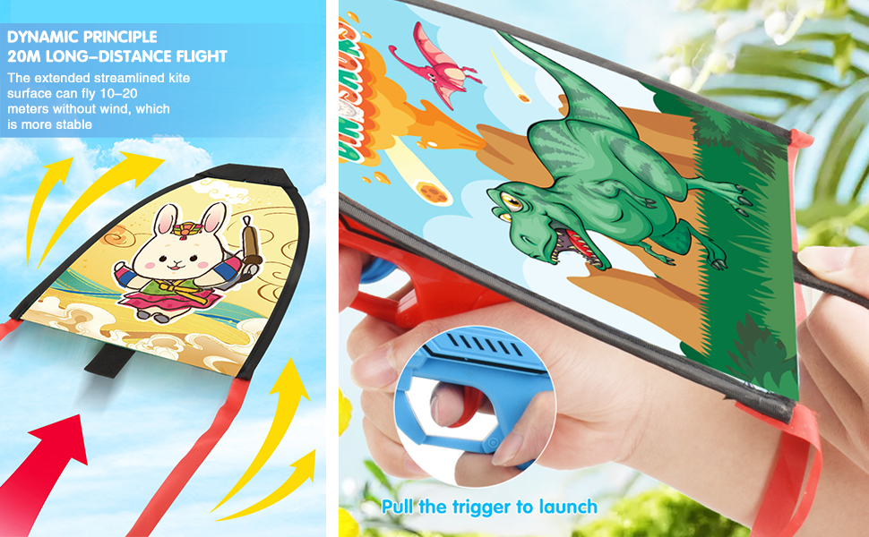 Kids Kite Launcher Kites Beach Toys Shooting Kites Gun Flying Glider Air Combat 14 Kids Kite Launcher Kites Beach Toys Shooting Kites Gun Flying Glider Air Combat