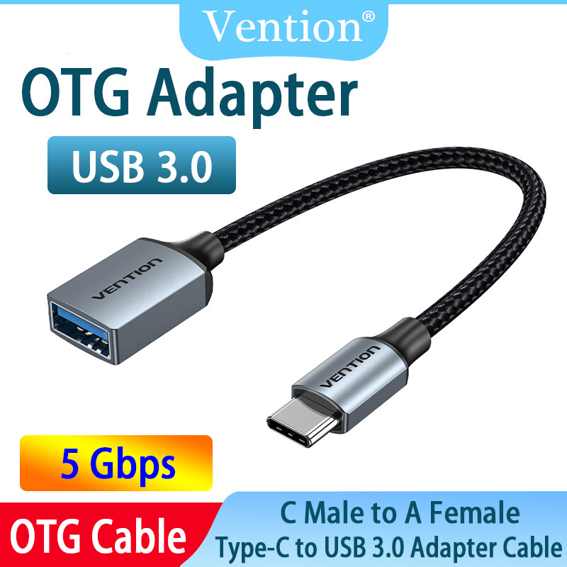 Vention cáp usb c cáp otg đầu đực sang đầu cái usb 3.0 c dây chuyển đổi 0.15m 15cm cho samsung s20 + huawei xiaomi lenovo asus bộ chuyển đổi otg usb 3.0 dây cáp otg type c sang usb 3.0