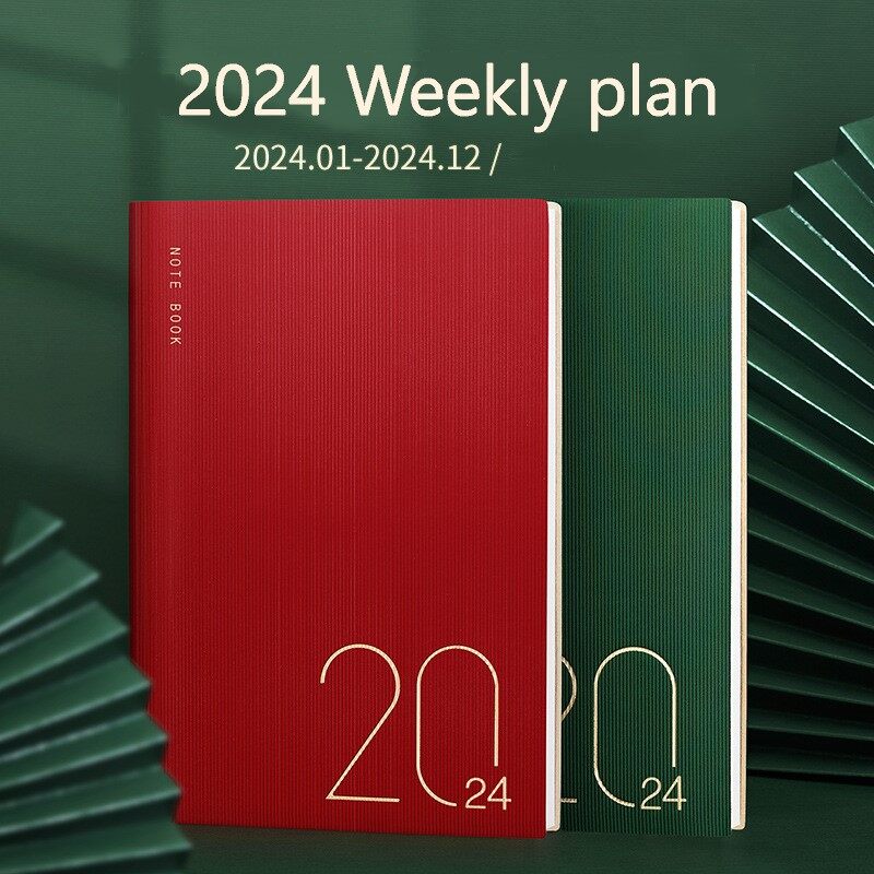 2024 chương trình nghị sự kế hoạch A5 hàng tuần hàng tháng kế hoạch tổ chức sổ tay nhật kí notepad lịch Nhật ký sổ phác thảo kế hoạch hàng ngày Sổ tay
