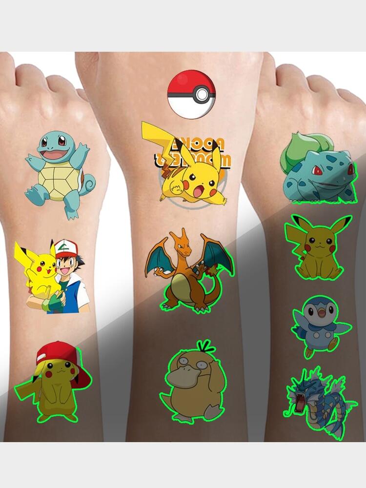 Hình xăm Pokemon Pikachu và các bản phác thảo hình xăm với các Pokemon  khác hình vẽ đen trắng và màu trên chân tay và các bộ phận khác của cơ thể