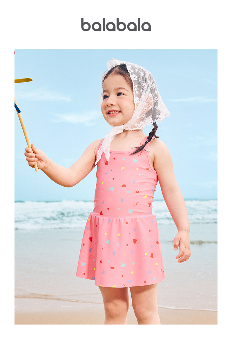 balabala Kids Swimsuit Quick-Drying Sunscreen Wetsuit For Girl 2025 New Summer Fashionable · v2