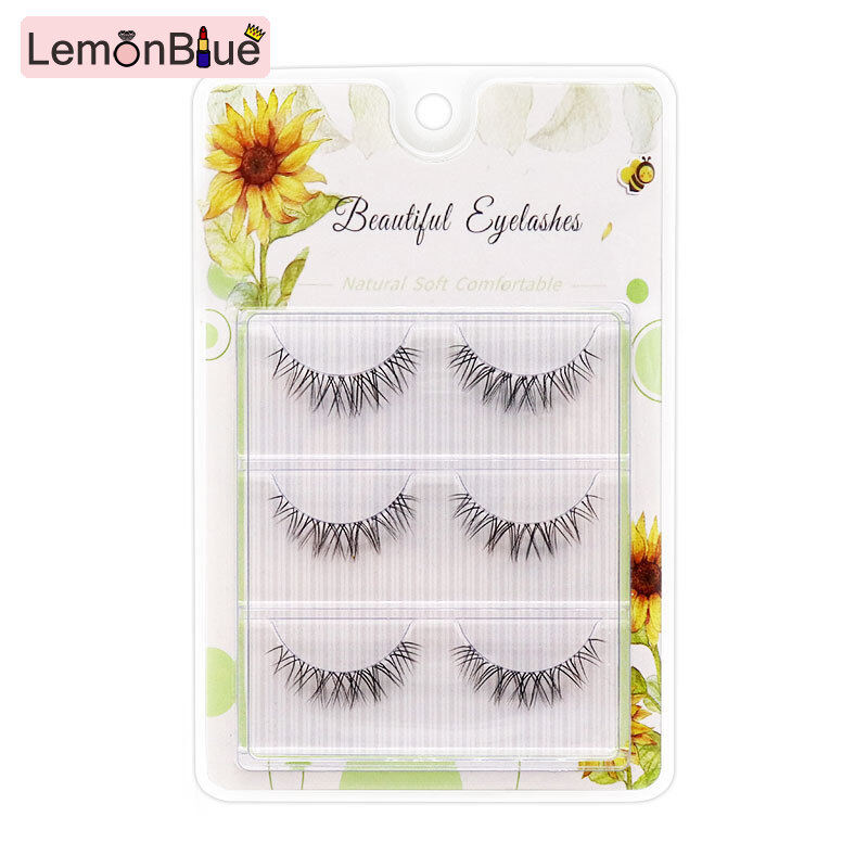 Gambar 3 Pairs False Eyelashes Charming Natural Faux Lashes Practical Eye Makeup Tools Masquerade Parnival Parties Charming Natural Faux Lashes Practical Eye Makeup Tools Light Comfortable to Wear Great Gifts False Eyelashes 3 Pairs Faux