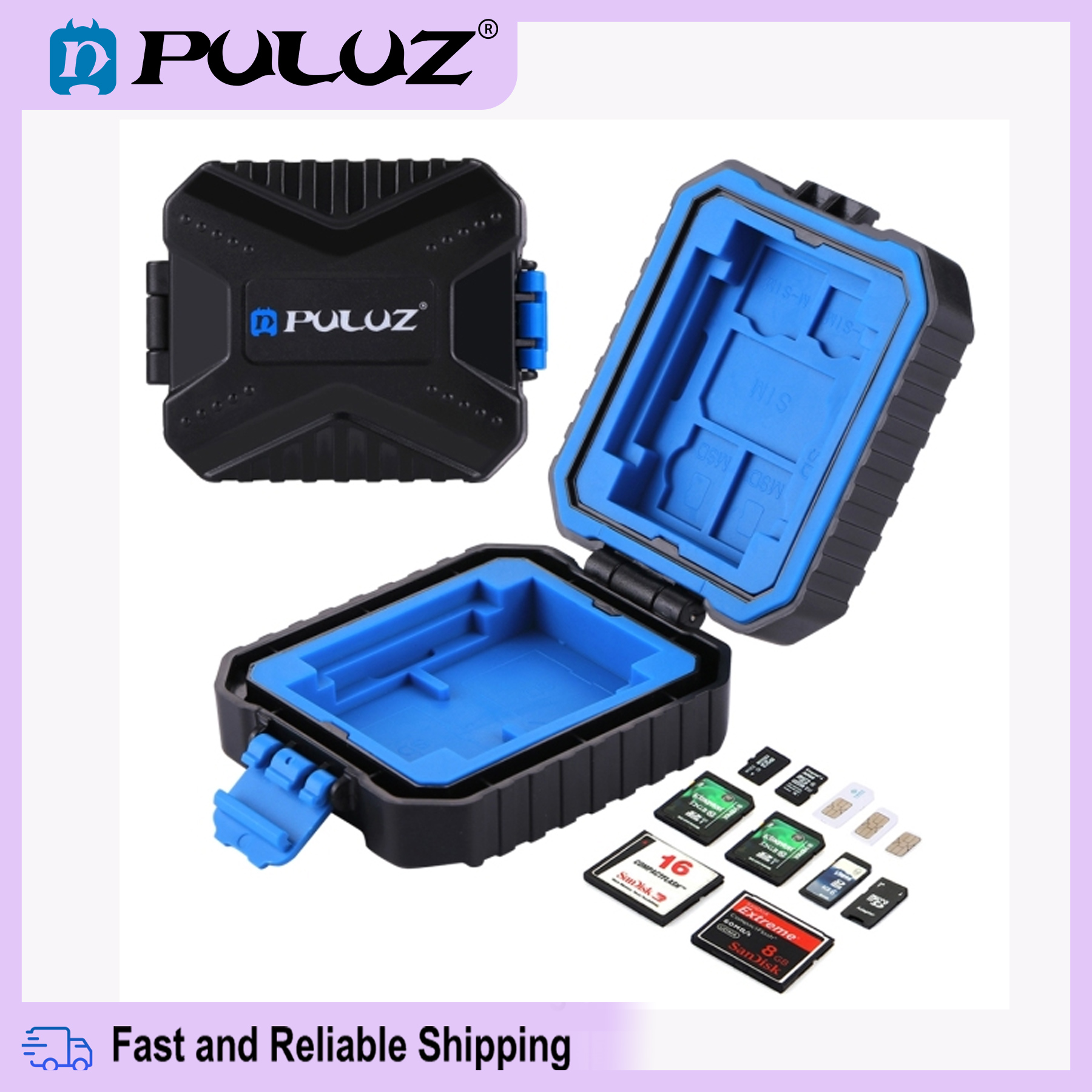 【Ready Stock】PULUZ 11 in 1 Memory Card Case for 3SIM + 2XQD + 2CF + 2TF + 2SD Card ราคา 83 บาท*ส่งฟรี