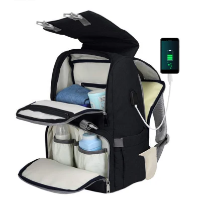 Diaper Bag Backpack Large Capacity Nappy Bag Travel Backpack Designer Nursing Bag with Changing Pad for Baby Care (2)
