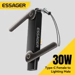 Essager Bộ chuyển đổi chân đế nhanh C Giá để điện thoại loại Bộ chuyển đổi C/L Bộ chuyển đổi chân đế Dụng cụ giữ sạc nhanh C sang C/Lightning cho iphone17 16 15 14-6 iPad Xiaomi 2 trong 1 samsung Huawei